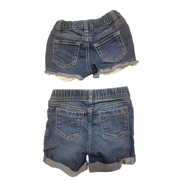 Set Of 2 Denim Shorts Old Navy and Cat & Jack Adjustable Waist Shorts 4T - Picture 2 of 6